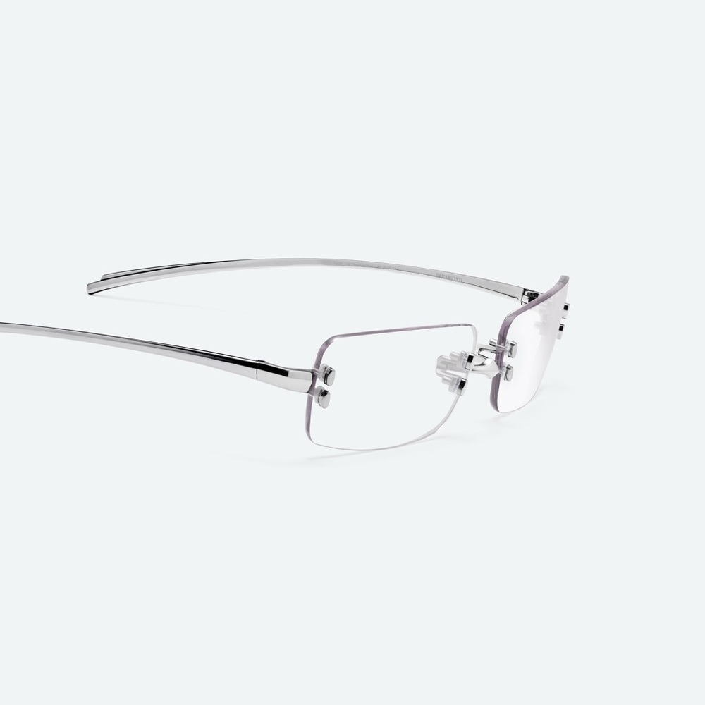 GENTLE MONSTER Paranoyd 02 Square Glasses in Glossy Silver Metal